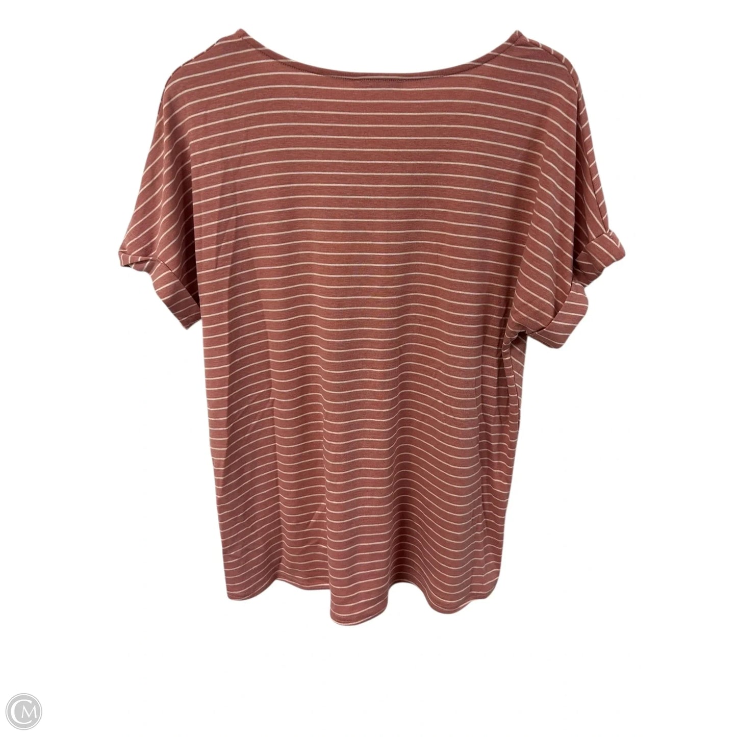 Top Short Sleeve By Staccato In Pink & White, Size: L