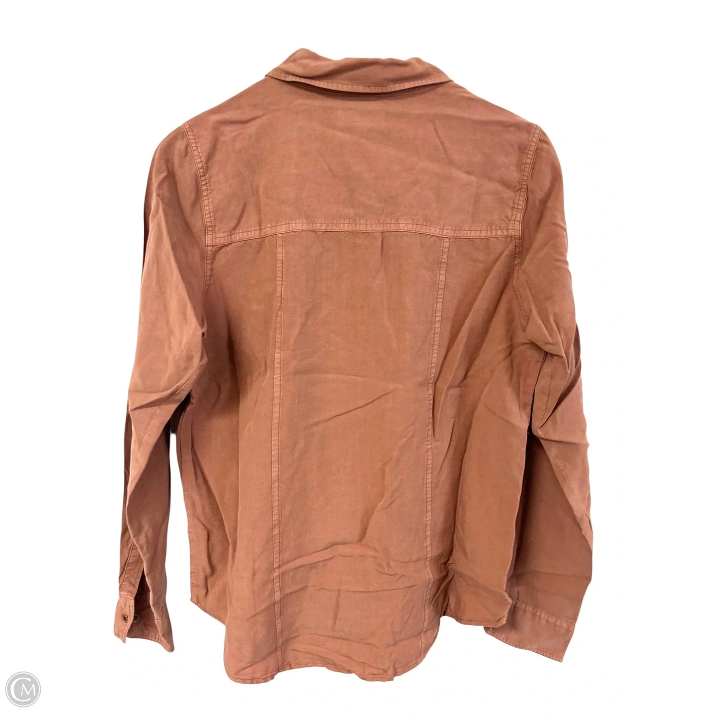 Blouse Long Sleeve By Hem & Thread In Peach, Size: M