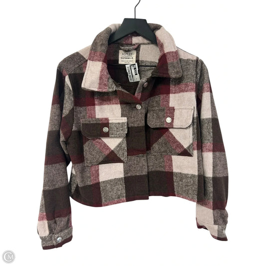 Jacket Shirt By Ashley In Plaid Pattern, Size: M
