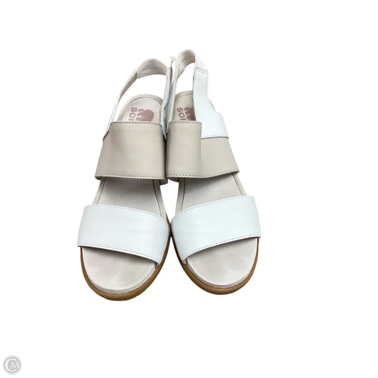 Sandals Heels Wedge By Sorel In White, Size: 8