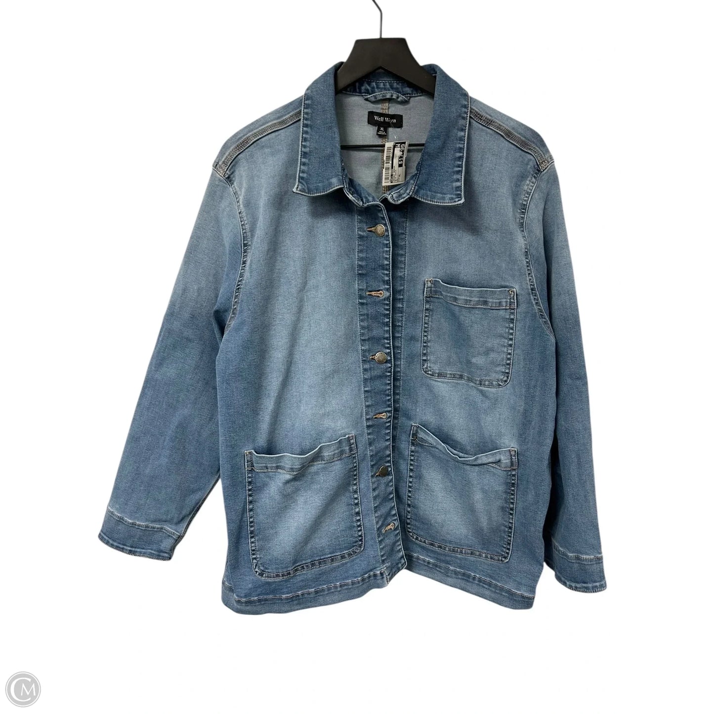Jacket Denim By Well Worn In Blue Denim, Size: Xl