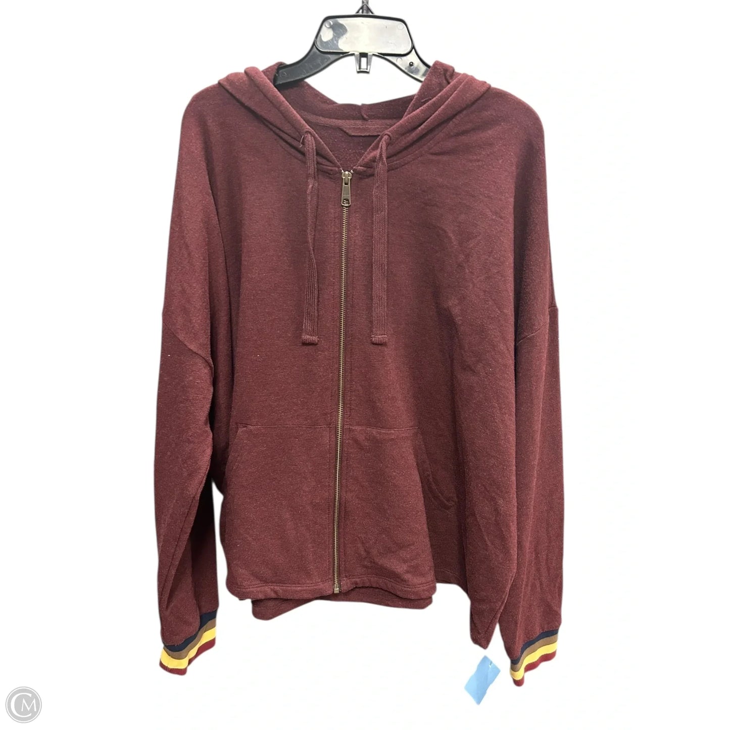 Sweatshirt Hoodie By Natural Reflections In Maroon, Size: Xxl