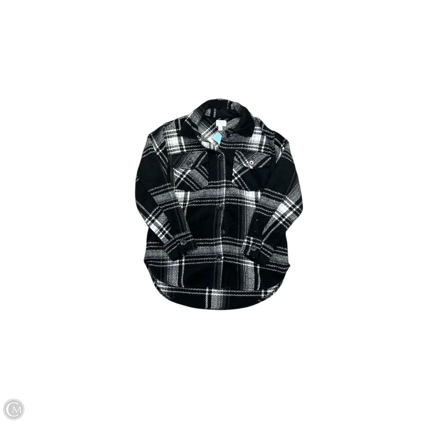 Jacket Shirt By Time And Tru In Black & Cream, Size: Xs