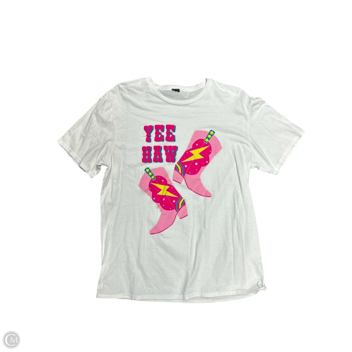 Top Short Sleeve Basic By Cme In White, Size: M