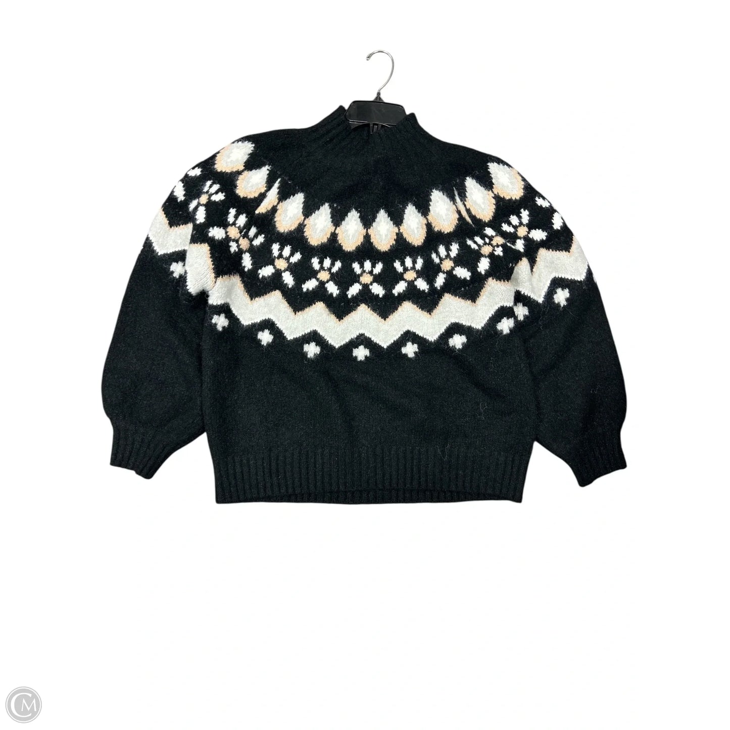 Sweater By In Loom In Black & Cream, Size: L