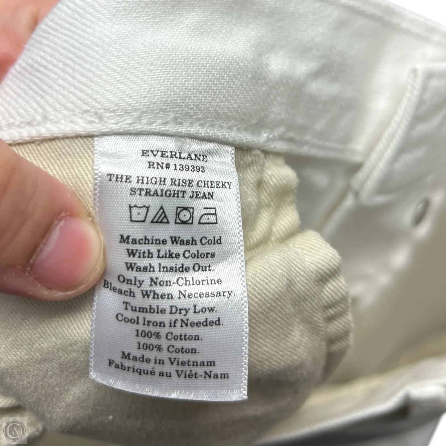 Jeans Straight By Everlane In White Denim, Size: 16