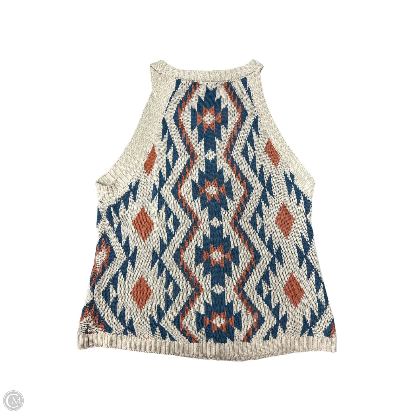 Top Sleeveless By New In In Blue & Cream, Size: S