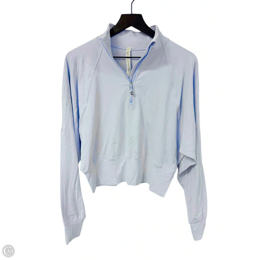 Athletic Top Long Sleeve Collar By Lululemon In Blue, Size: 8
