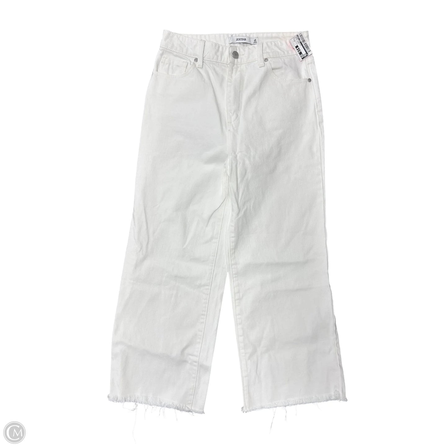 Jeans Straight By Just Fab In White Denim, Size: 6