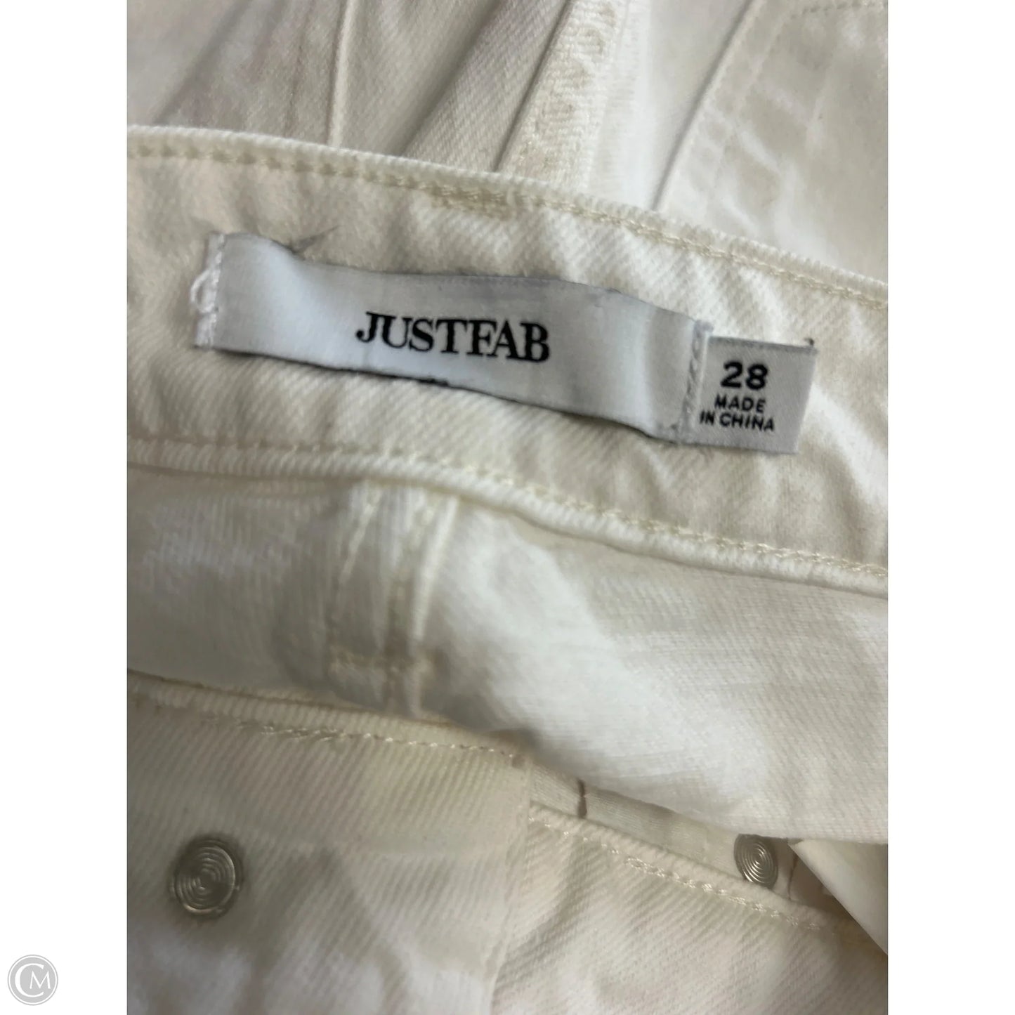 Jeans Straight By Just Fab In White Denim, Size: 6