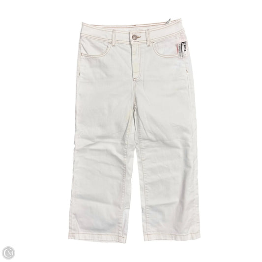 Jeans Cropped By Chicos In White Denim, Size: 6