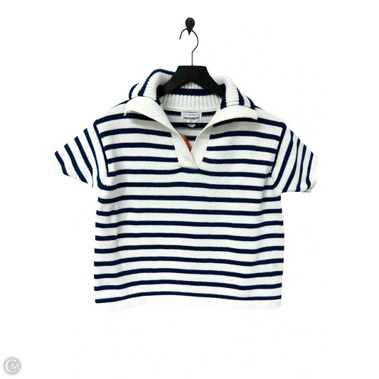 Sweater Short Sleeve By For The Republic In Blue & White, Size: S
