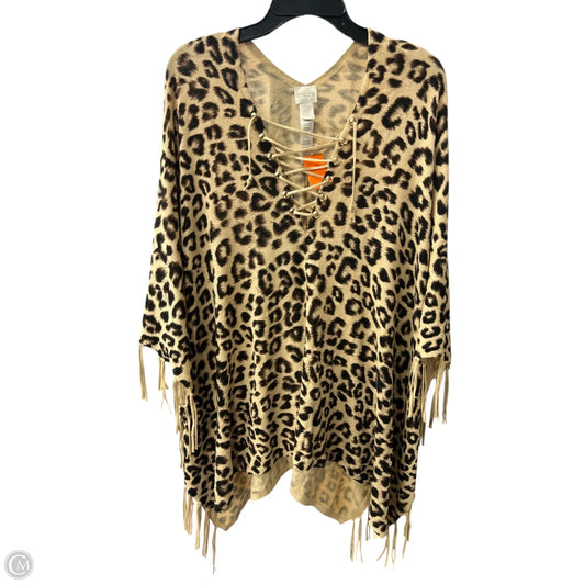 Sweater By Chicos In Animal Print, Size: Osfm