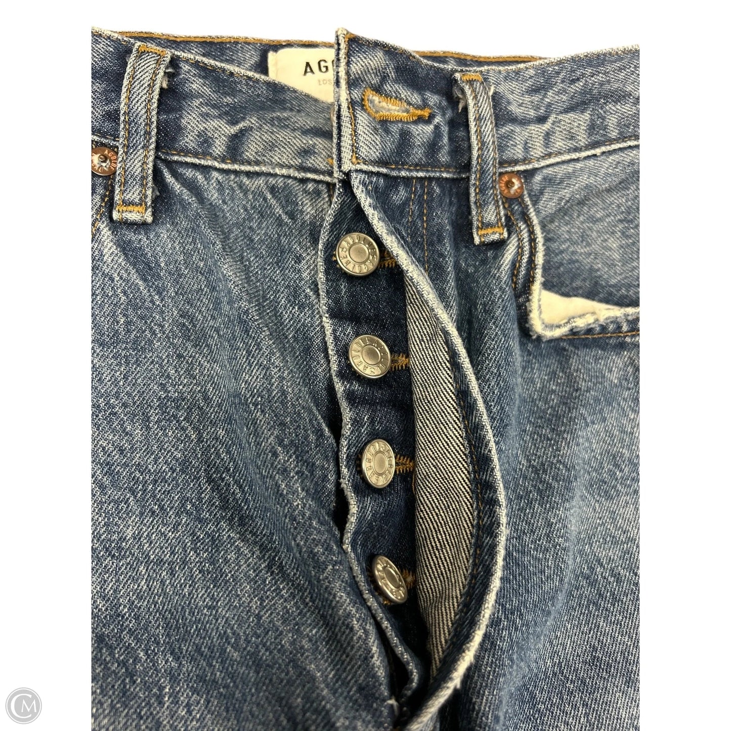Jeans Straight By Agolde In Blue Denim, Size: 0