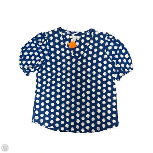 Top Short Sleeve By Chicos In Blue & White, Size: S