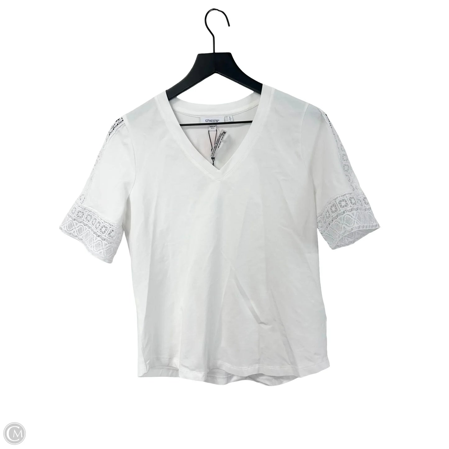 Top Short Sleeve By Chicos In White, Size: S