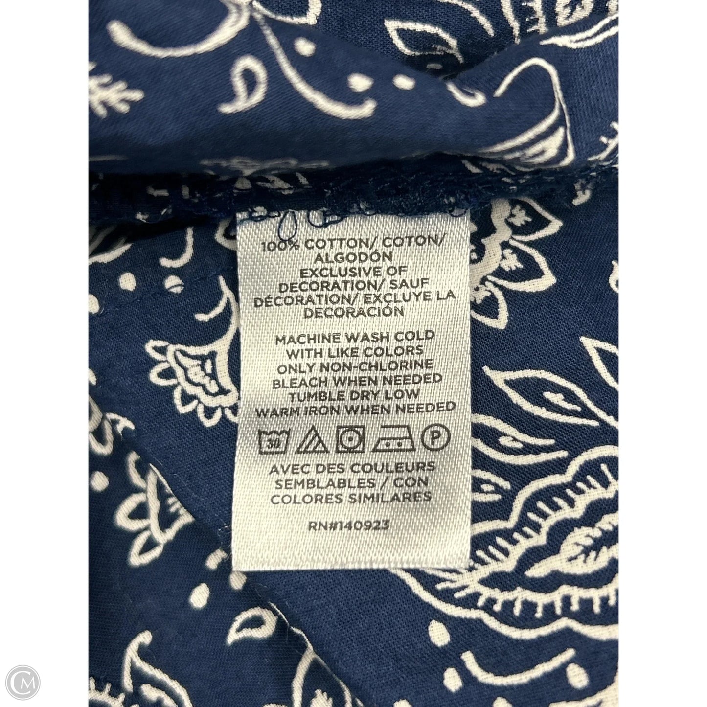 Top Long Sleeve By Loft In Blue & White, Size: S