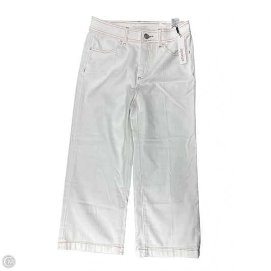 Jeans Cropped By Chicos In White Denim, Size: 4