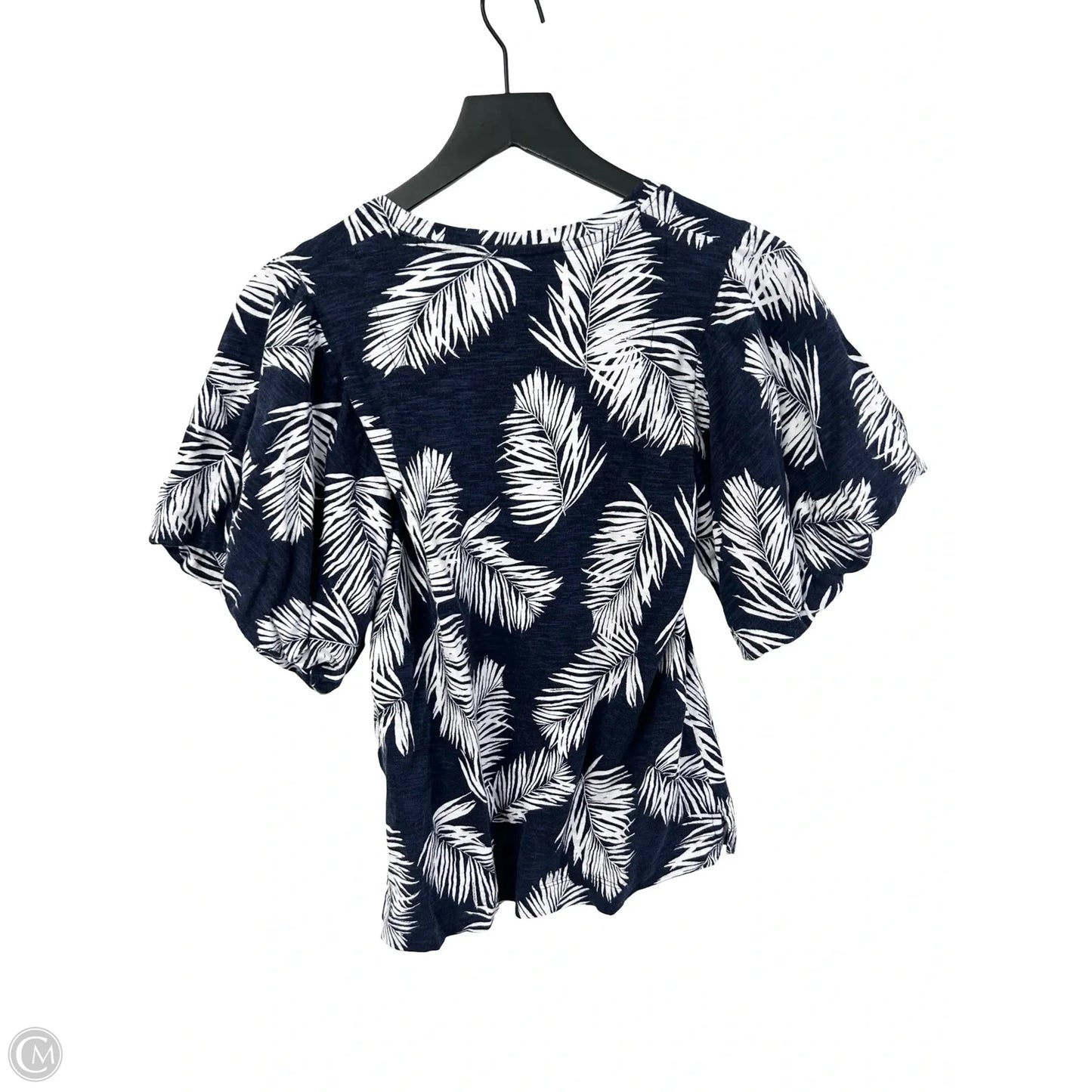 Top Short Sleeve By Chicos In Blue & White, Size: S