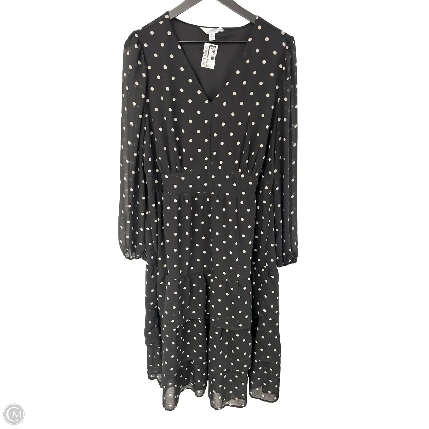 Dress Casual Midi By Time And Tru In Black & White, Size: Xl
