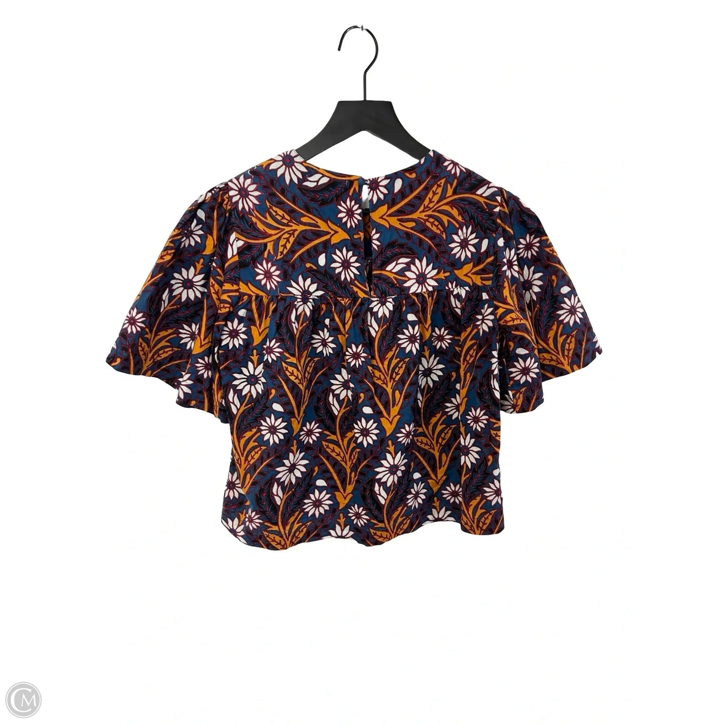 Top Short Sleeve By Evereve In Blue & Yellow, Size: Xs