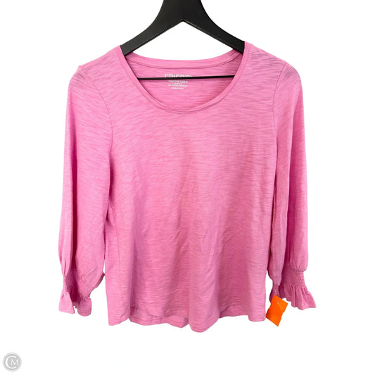 Top Long Sleeve By Chicos In Pink, Size: S