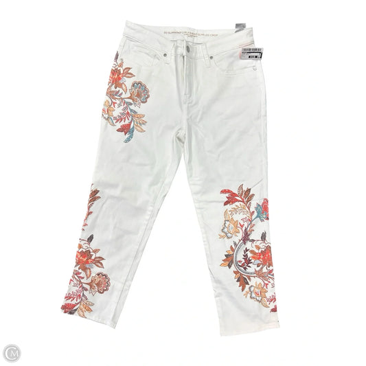 Jeans Cropped By Chicos In White Denim, Size: 2