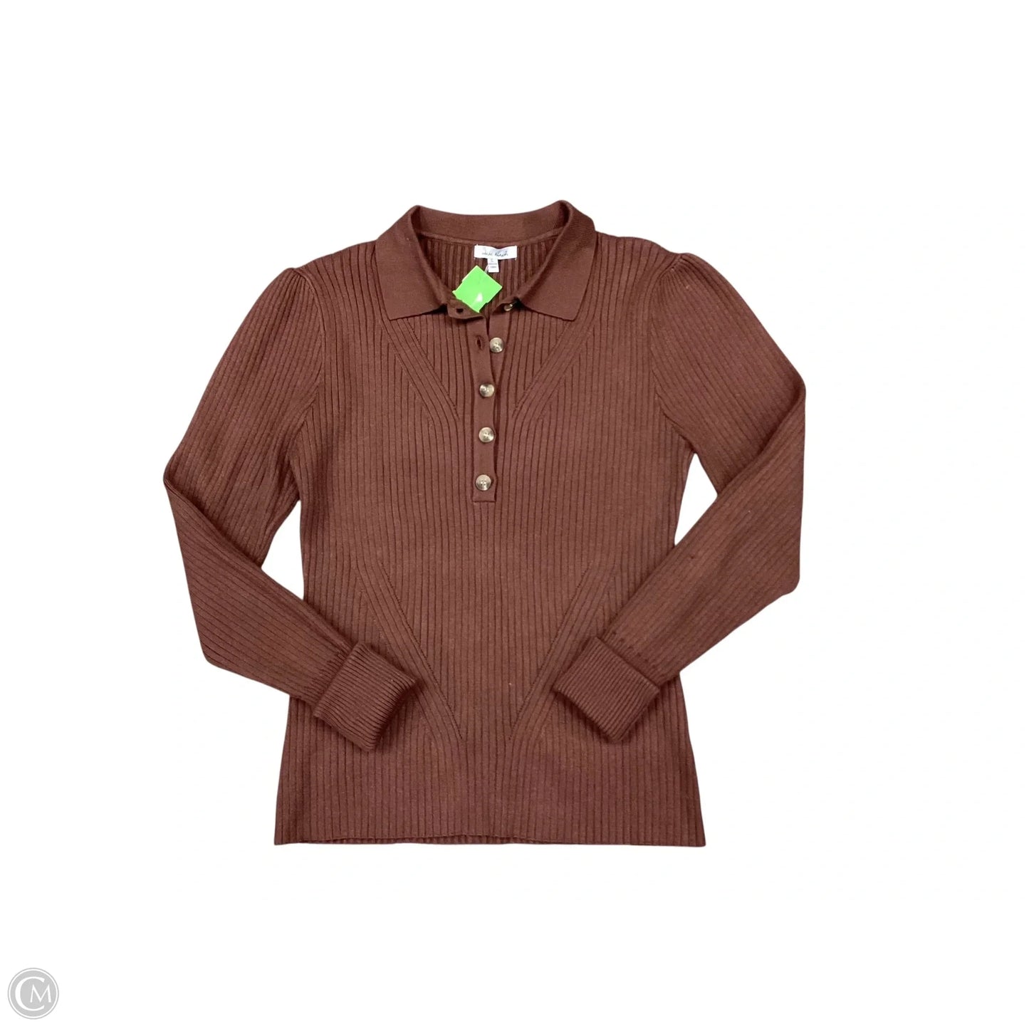 Top Long Sleeve By White Birch In Brown, Size: L