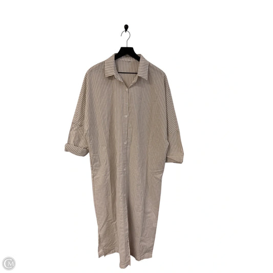 Swimwear Cover-up By Cme In Tan & White, Size: L