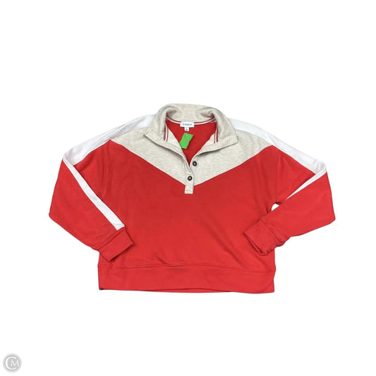 Sweatshirt Collar By Evereve In Cream & Red, Size: L