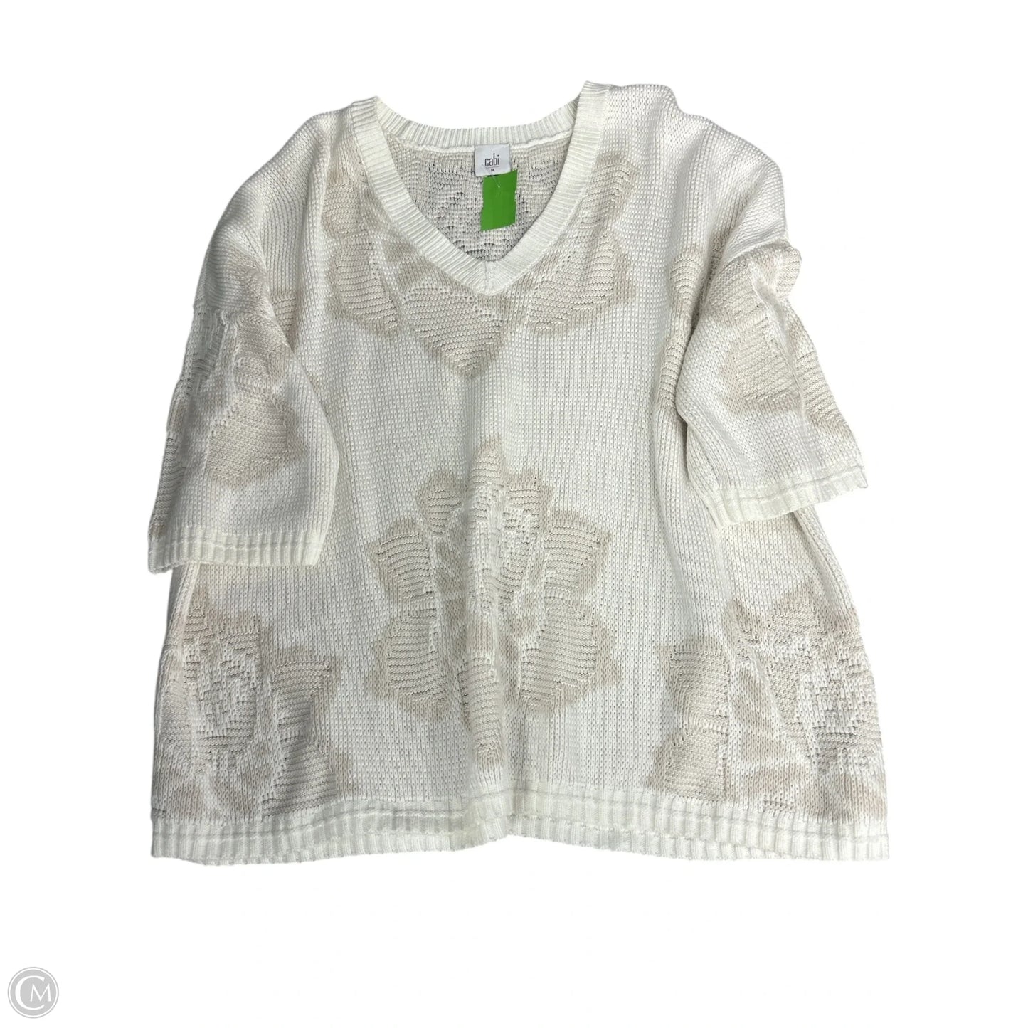Sweater By Cabi In Cream & Tan, Size: M