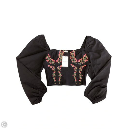 Top Long Sleeve By Promesa In Black, Size: L