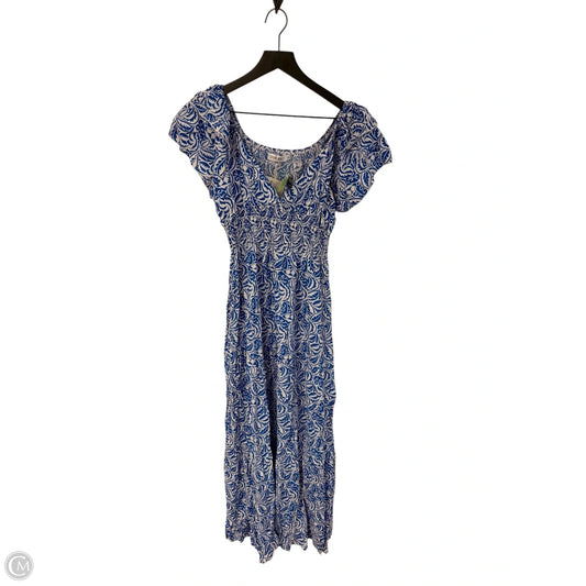 Dress Casual Maxi By London Times In Blue & White, Size: 10