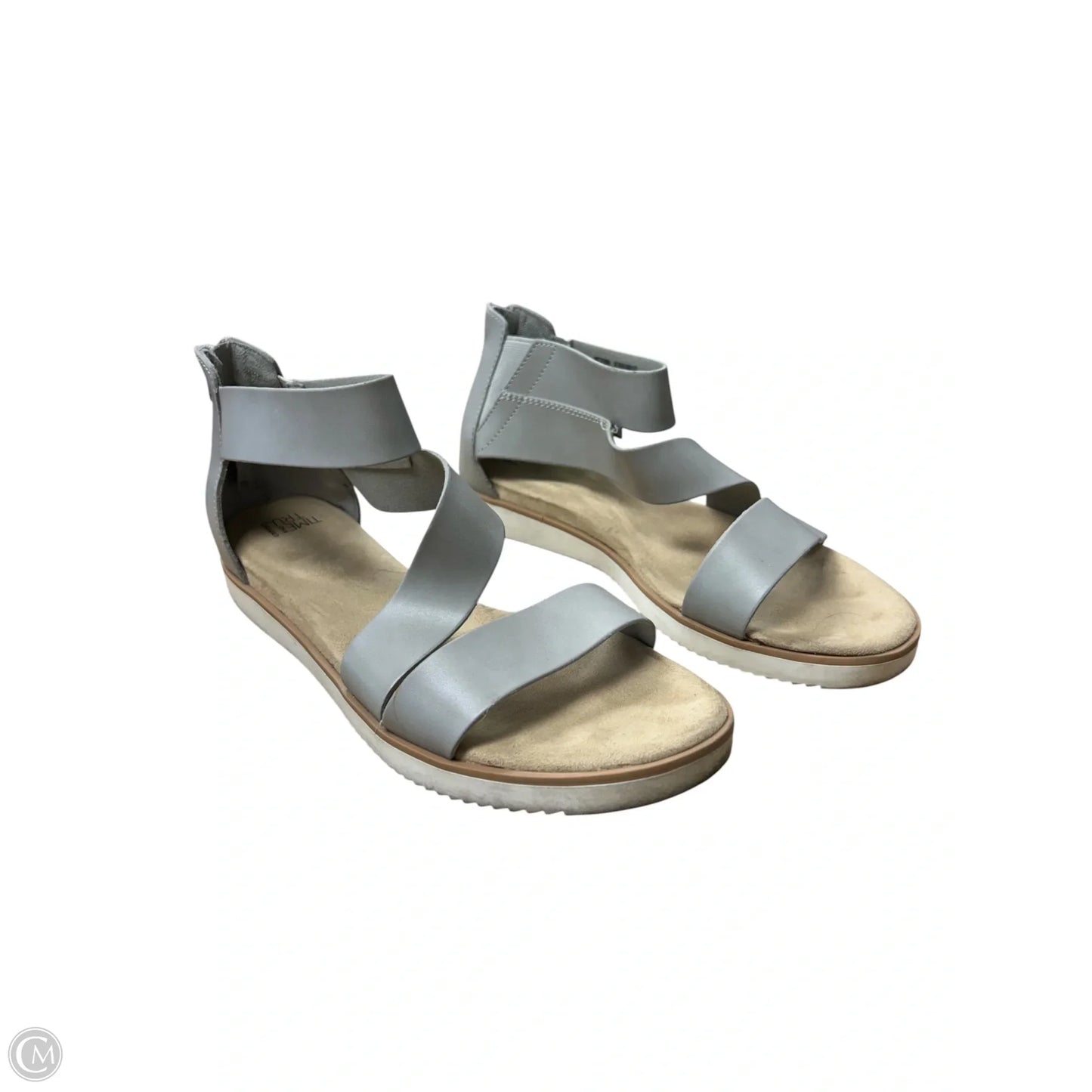 Sandals Flats By Time And Tru In Grey, Size: 10