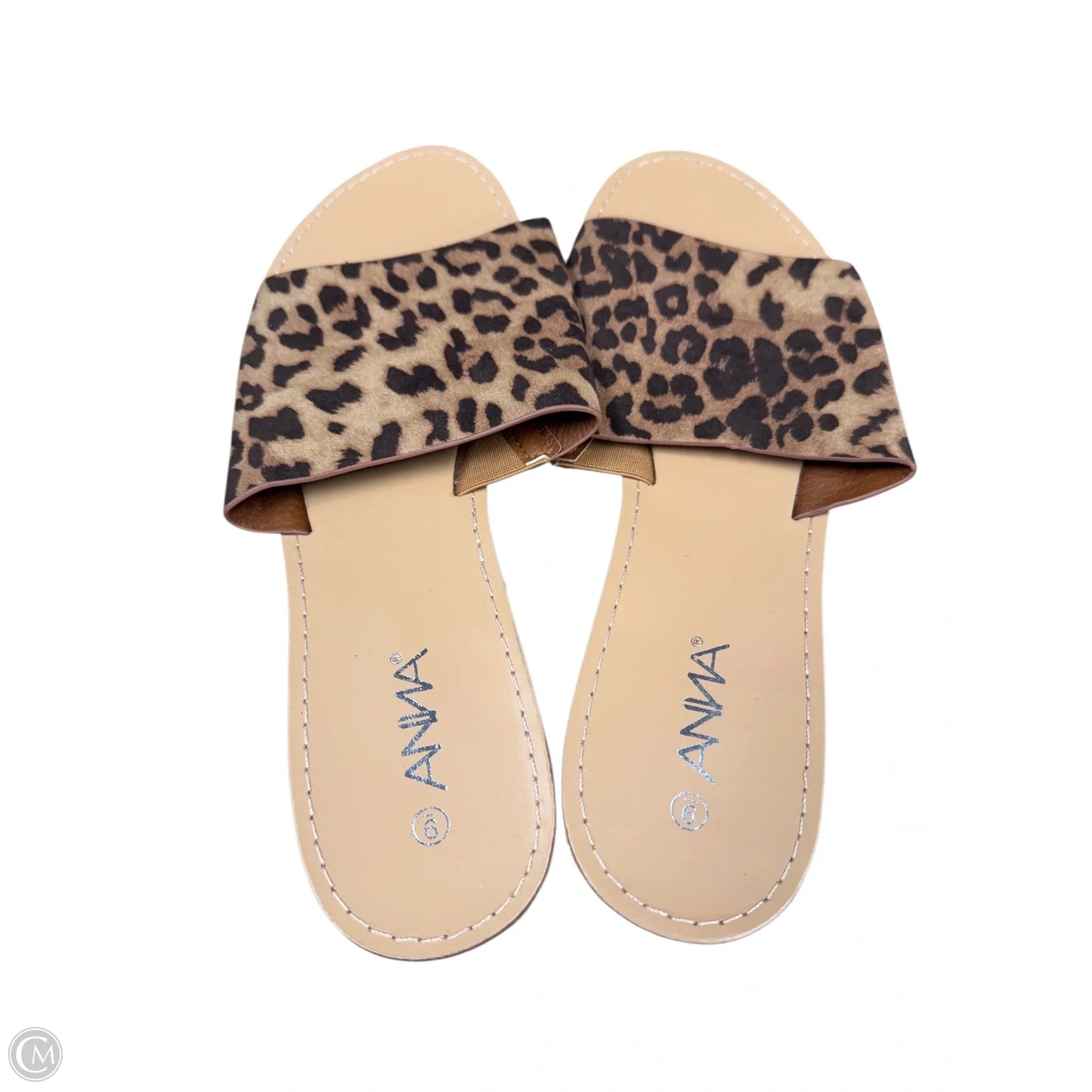 Sandals Flats By Anna In Animal Print, Size: 9