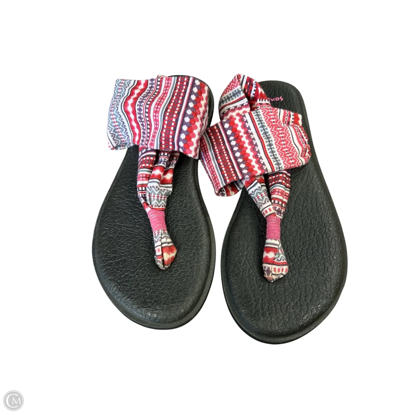 Sandals Flats By Sanuk In Black & Red, Size: 9