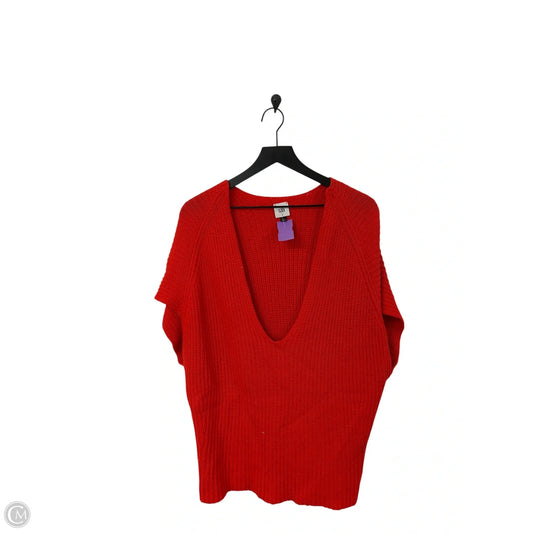 Sweater Short Sleeve By Cabi In Red, Size: S