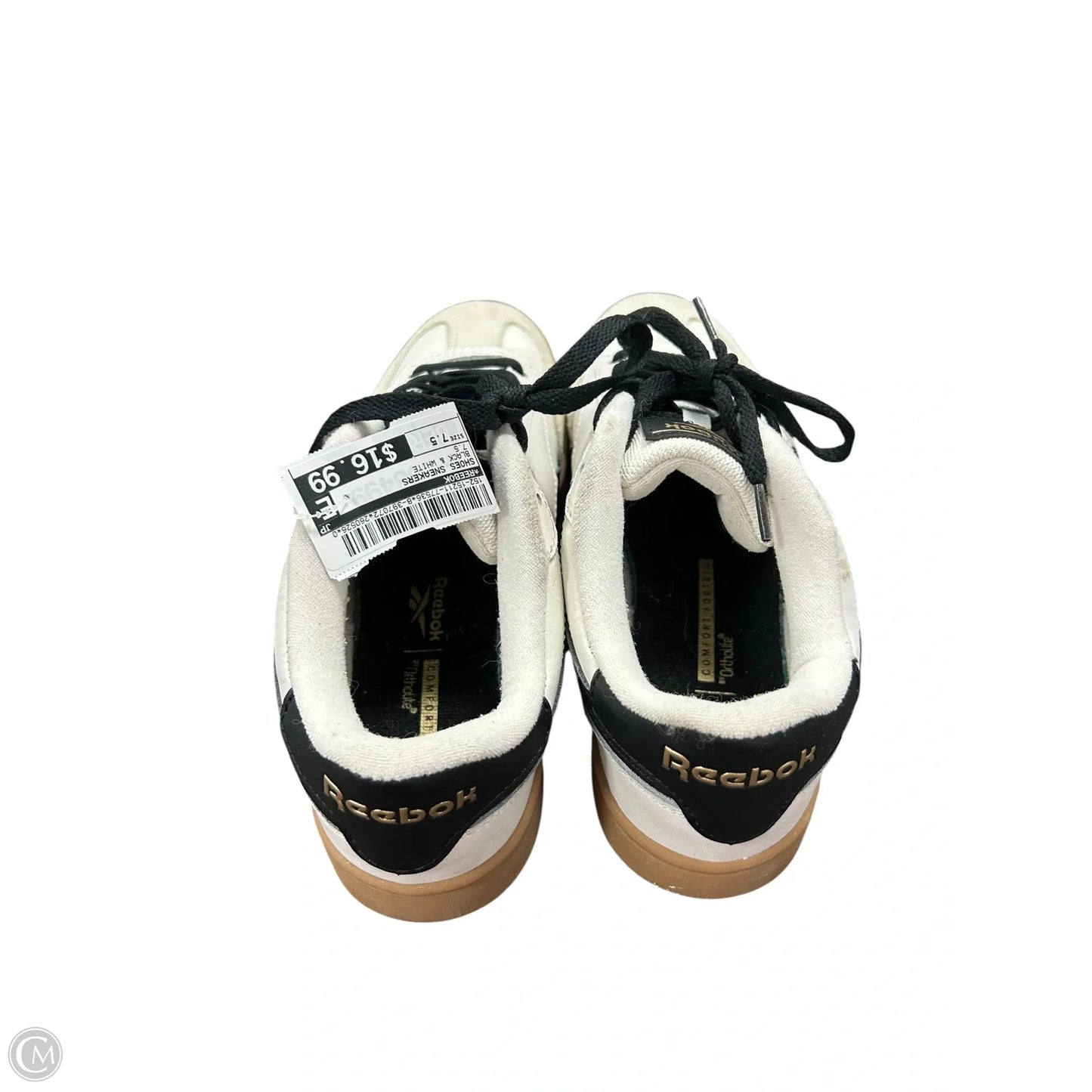 Shoes Sneakers By Reebok In Black & White, Size: 7.5