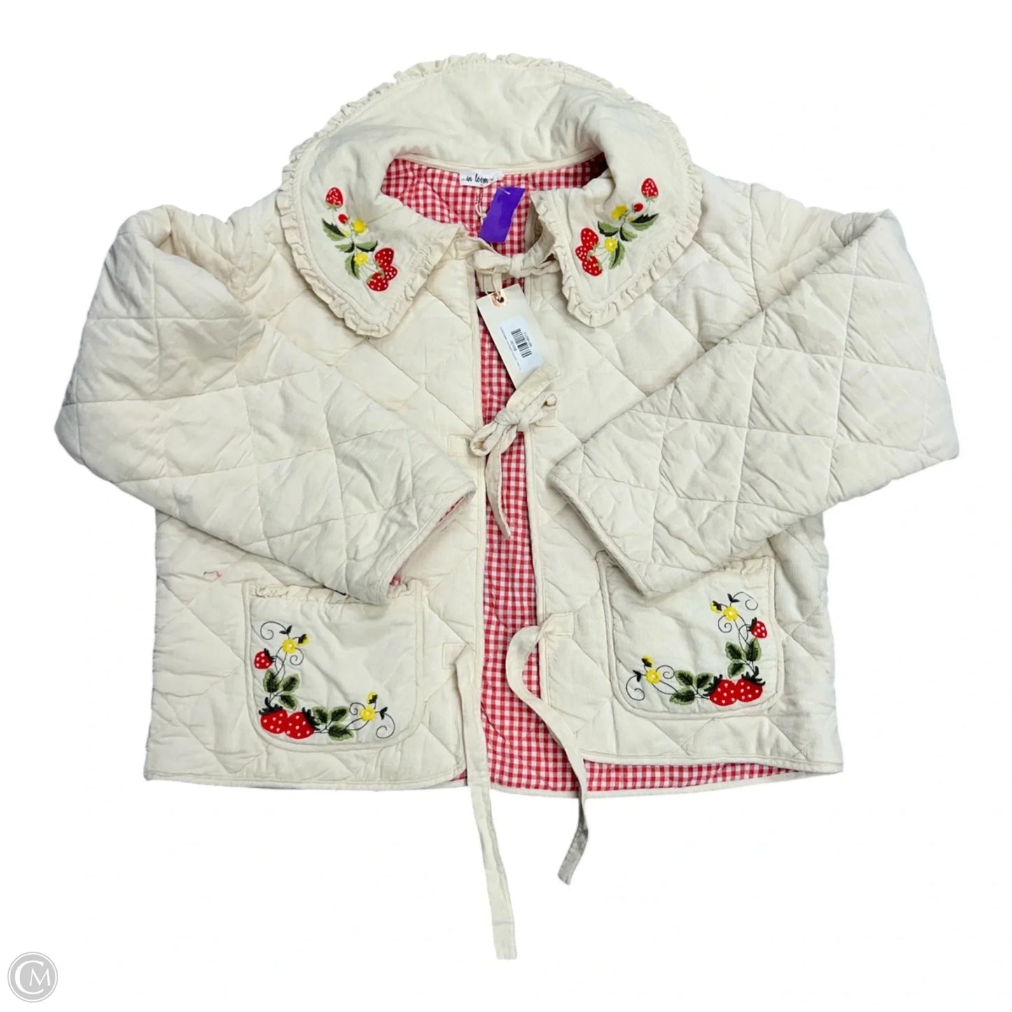 Jacket Puffer & Quilted By In Loom In Cream, Size: L