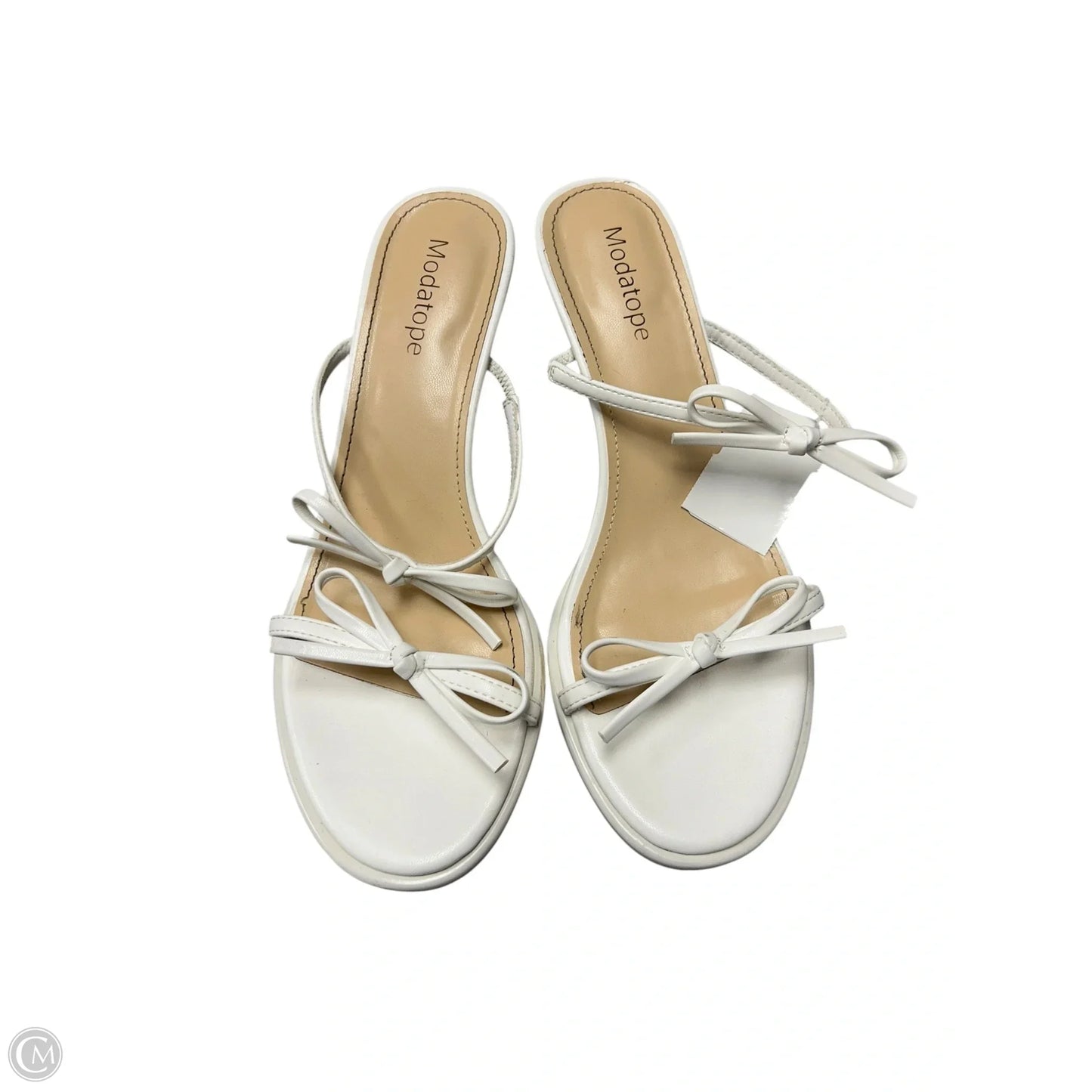 Shoes Heels Kitten By Clothes Mentor In White, Size: 7.5