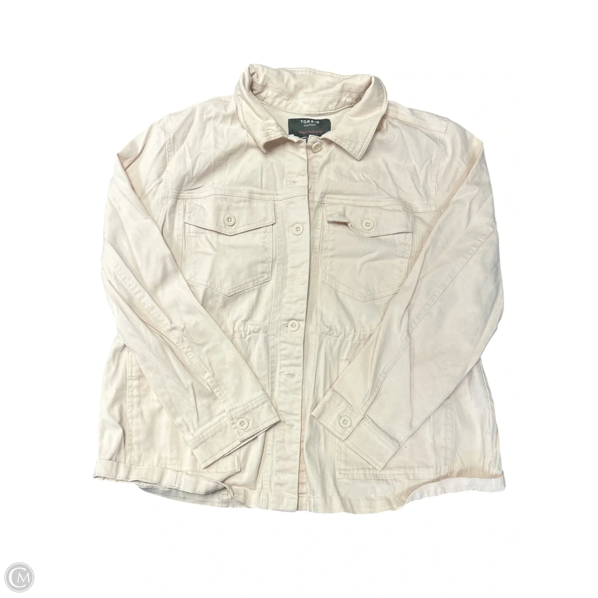 Jacket Denim By Torrid In Cream, Size: 1x
