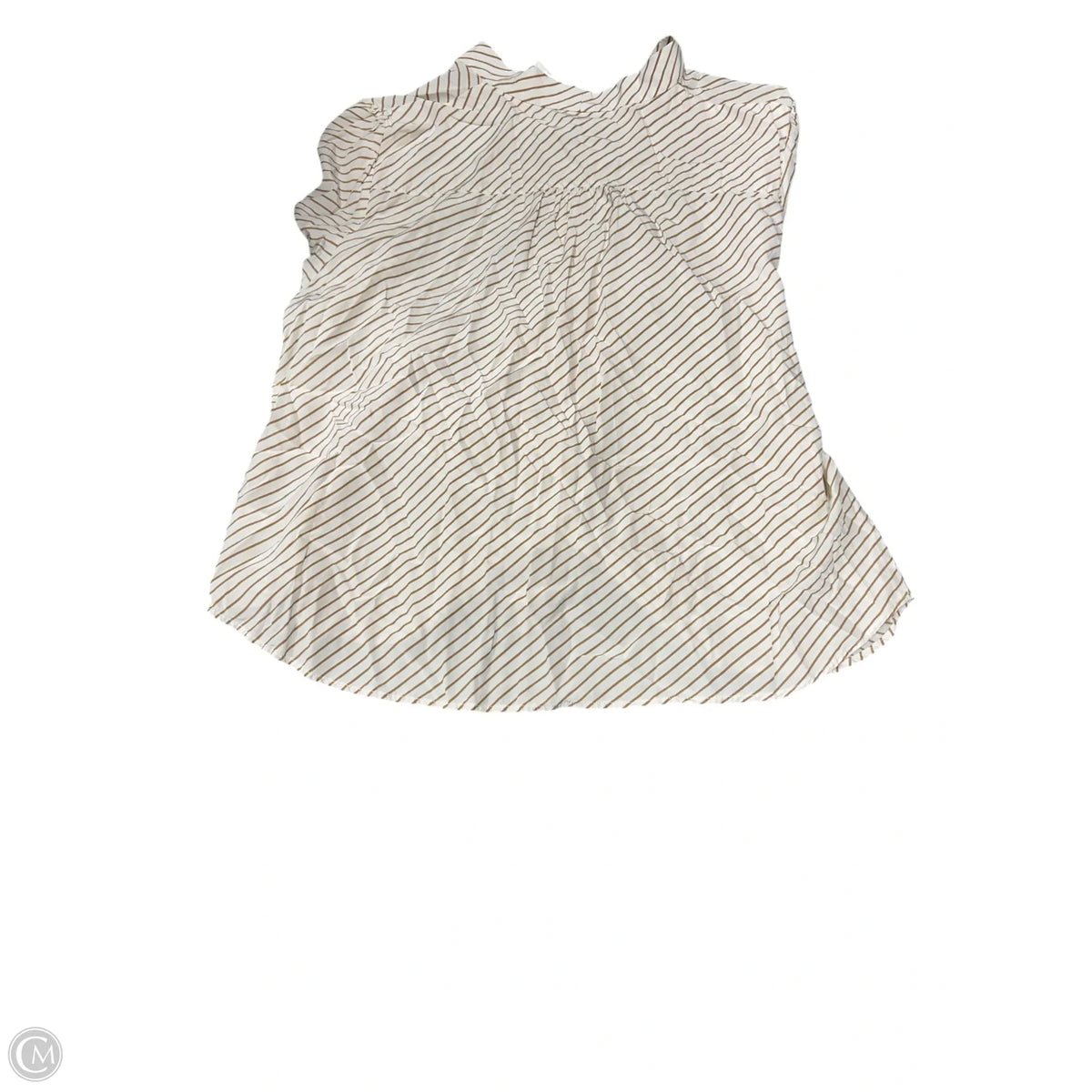 Blouse Long Sleeve By Talbots In Tan & White, Size: 2x