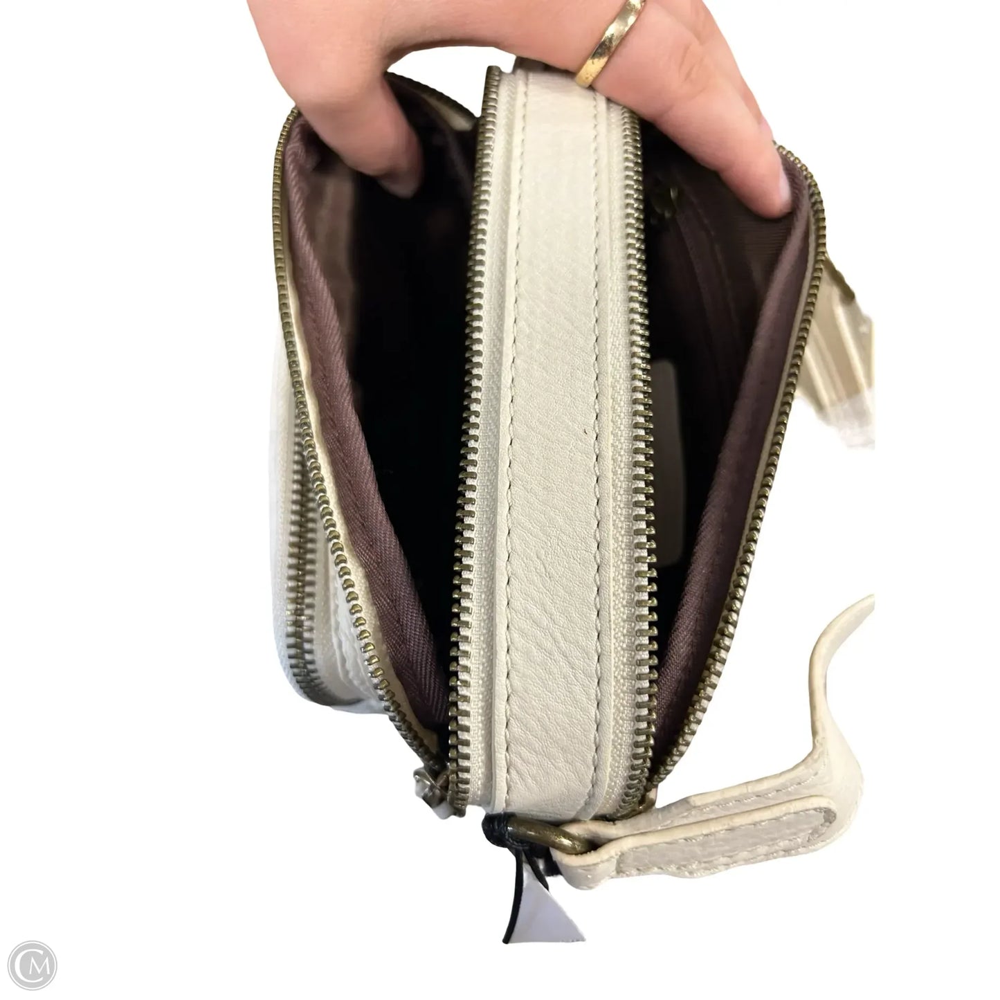 Handbag Leather By Born, Size: Medium