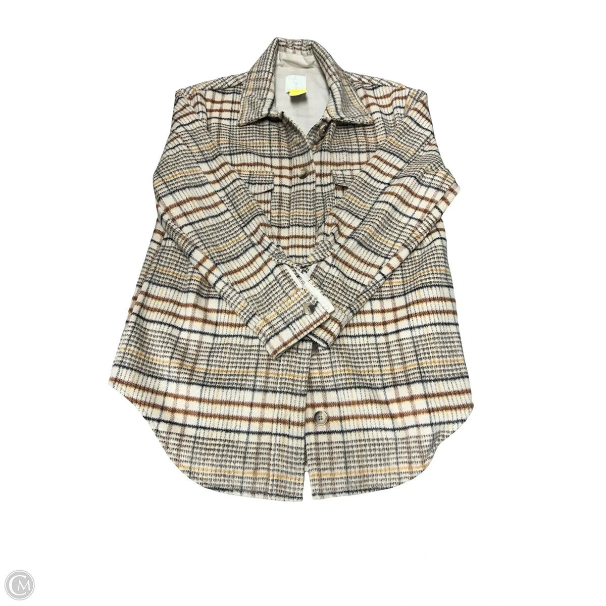 Jacket Shirt By Joie In Plaid Pattern, Size: M