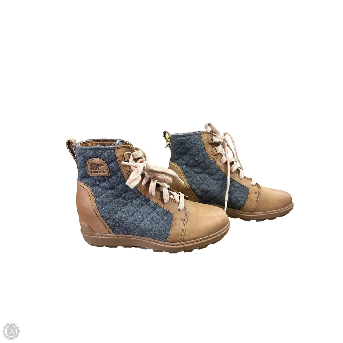 Boots Ankle Heels By Sorel In Brown & Grey, Size: 8