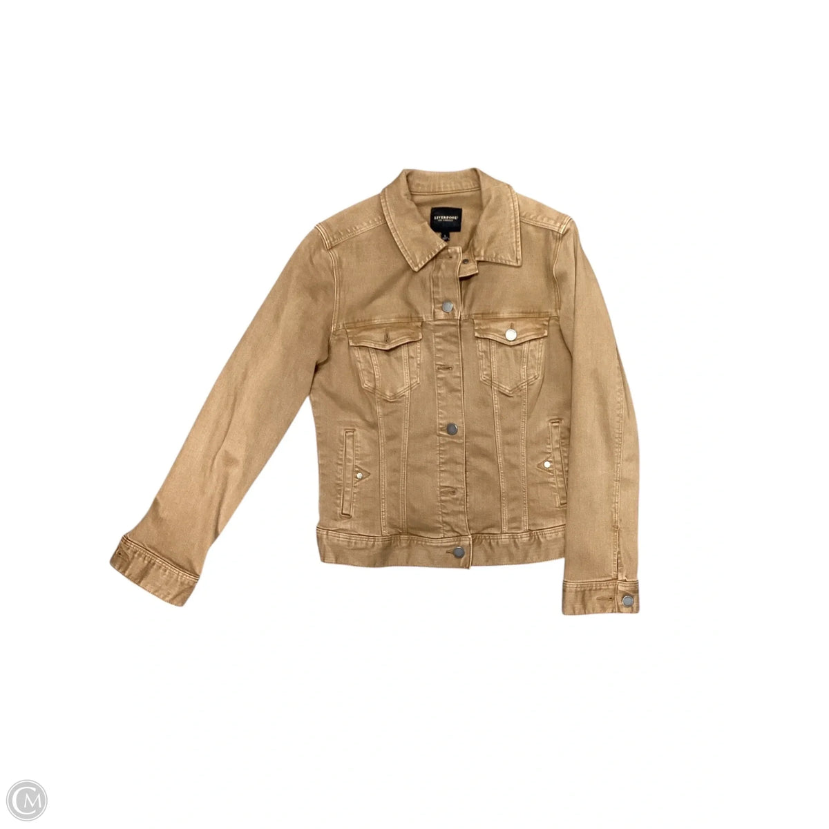 Jacket Denim By Liverpool In Brown Denim, Size: S