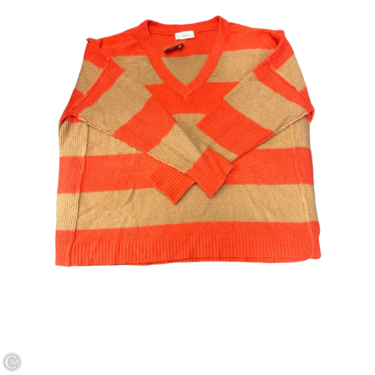 Sweater By By Together In Orange & Tan, Size: S