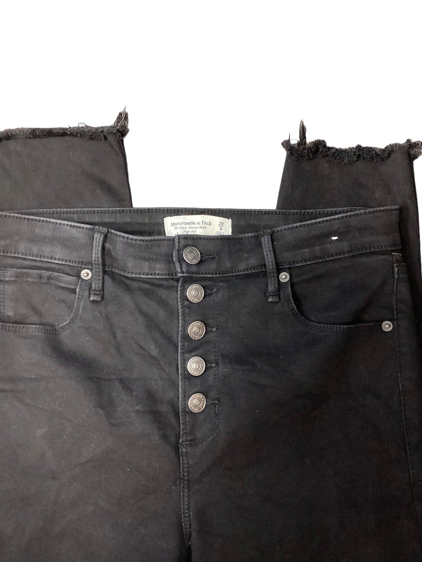 Black Denim Jeans Skinny Abercrombie And Fitch, Size 8