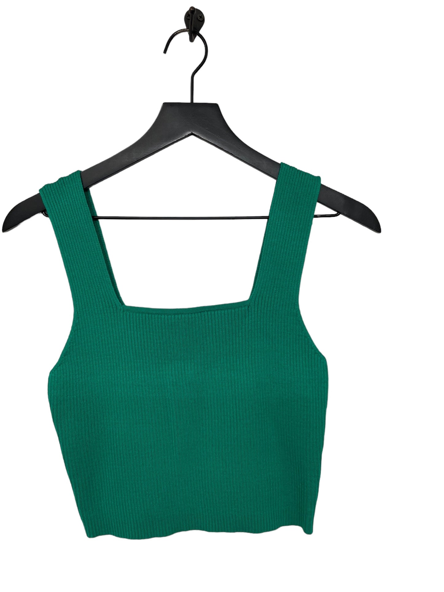 Green Top Sleeveless Basic Shein, Size M
