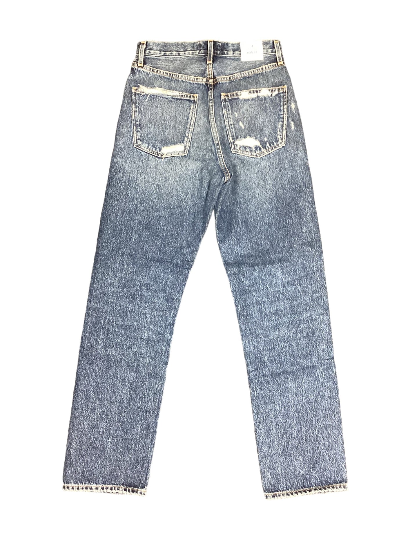 Blue Denim Jeans Straight Agolde, Size 0